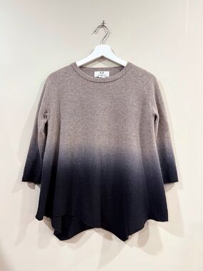 Magaschoni Cashmere Sweater Women PS Taupe Ombre Knit Luxe Minimalist Chic